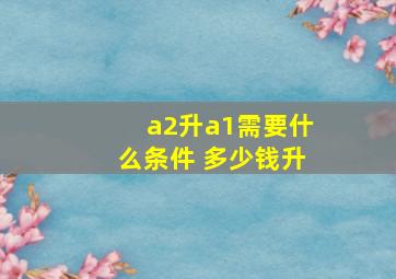 a2升a1需要什么条件 多少钱升